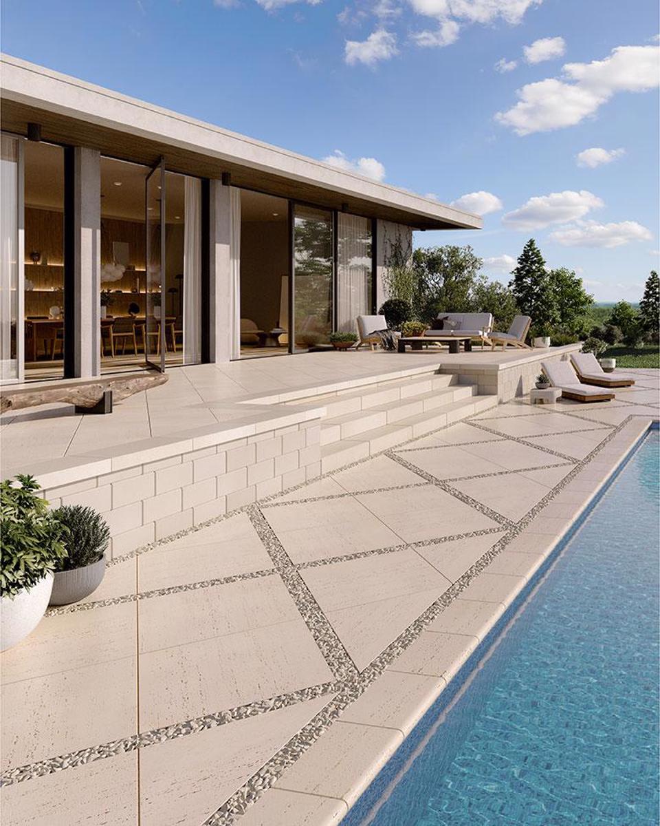 Techo-Bloc Travertina Kleanbloc HD² Paver, 30" x 30", Ivory | 006188