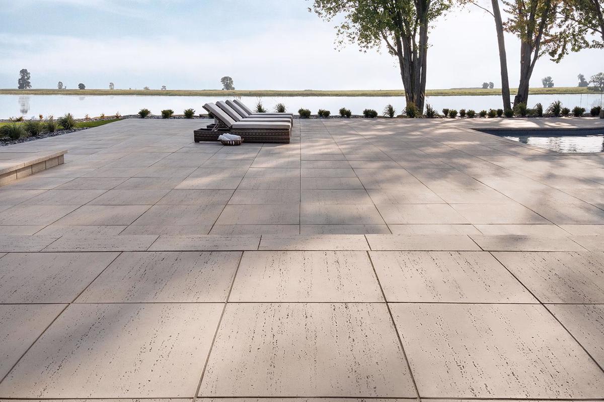 Techo-Bloc Travertina Klean-bloc HD² Paver, 20" x 20-20" x 10", Rock Garden Brown | 006190