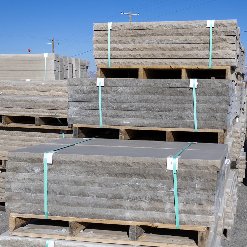 Grey Wall Cap Two Long Edges Pitched, 2-1/4" x 14", Natural Stone