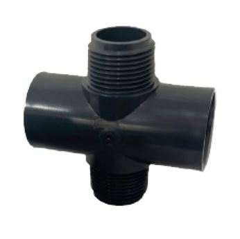 Sch 40 PVC Manifold Cross 1" MPT x Slip | D421