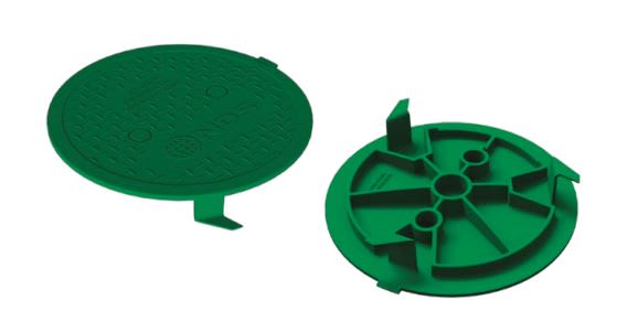 Universal Valve Box Lid Green Dia 10-1/2" x H 2.1" | 10RND-UC