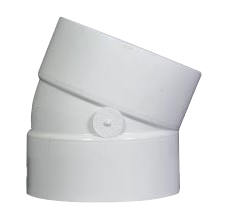 22-1/2 Degrees Elbow, 4" Hub x Hub PVC | 4P04_alt
