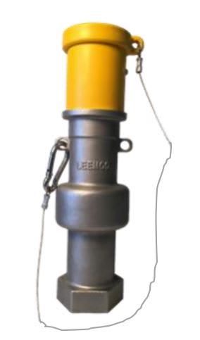 Leemco Bottom Inlet Yellow Locking Cap Quick Couple Valve 1" FPT | L2QCV-FPT-Y