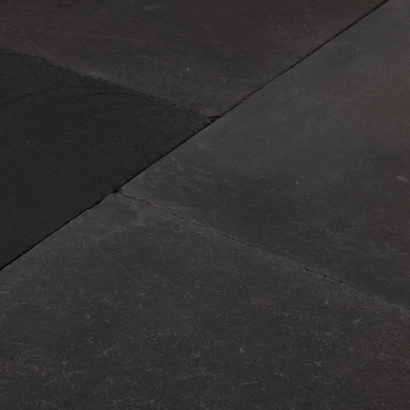 BLACK LIMESTONE PAVERS TUMBLED NATURAL STONE - 1 EA = 6 SF / 240 SF PER PALLET 24" x 36" x 3/4"