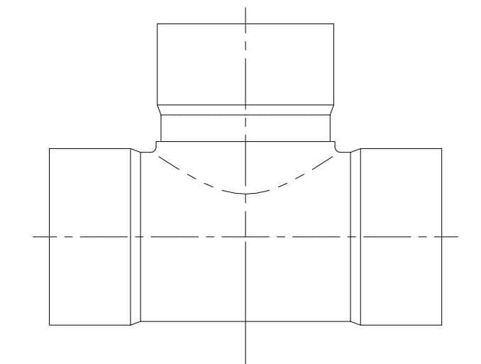 Drainage Tee, 12" Hub x Hub x Hub PVC | 203-1212
