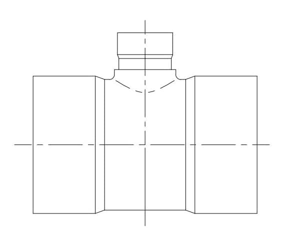 Drainage Tee, 10" x 4" Hub x Hub x Hub PVC | 203-0104