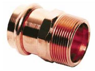Adapter, 1" x 1" Press x MPT Copper | PCMA0100