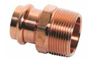 Reducing Adapter, 3/4" x 1" Press x MPT Copper | PCMA3410