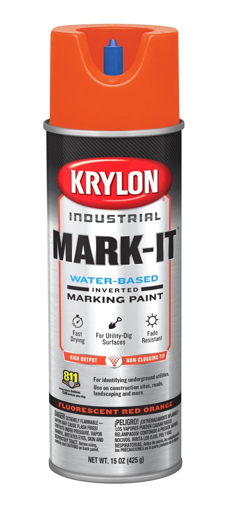 MARK-IT Water-Based Inverted Marking Paint Orange 15 oz | SO3700