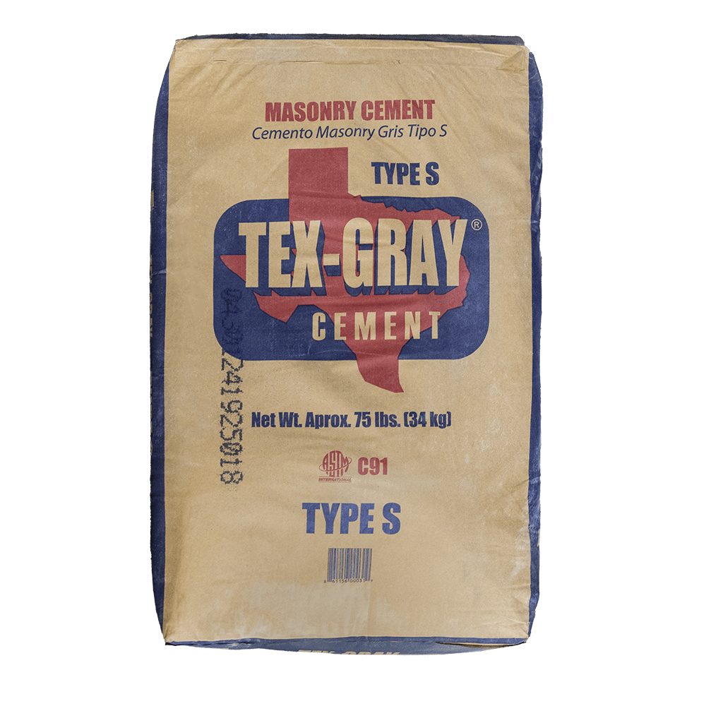 Tex-Gray Cement Masonry Type S, 75 lbs. / bag, 40 bags / pallet