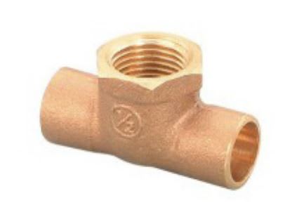 Heel Tee, 3/4" x 1/2" x 3/4" C x F x C Copper | CFCT3412-NL