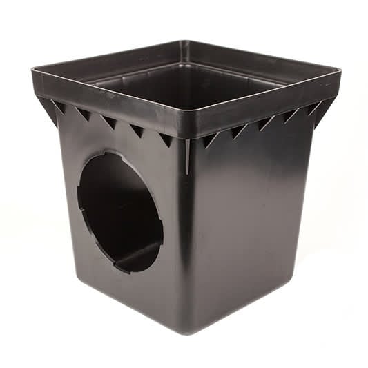 12" Square Catch Basin, 2 Outlets Black 12" | BS122_alt | BS122_alt