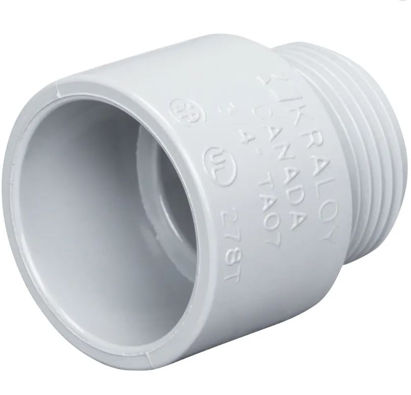 Conduit Terminal Adapter, 3/4" Threaded PVC Sch 40 | PVC-F TA07