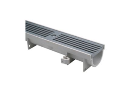 4-3/4" x 40" Trench Drain w/SS Grates 2 End Caps 1 Outlet | Z884-PS-2E1-1U3