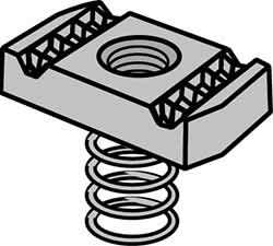 Clamping/Strut Nut, 3/8" X 16 With Spring | 2400205700