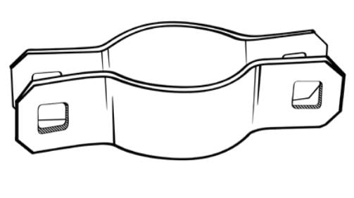 Brace Band, (L) 2-3/8" Pressed Steel or Cast Iron | FG238BBR