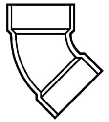 PVC 45 Degrees DWV Elbow 2" x 2" Hub x Hub Slip | LP321-020