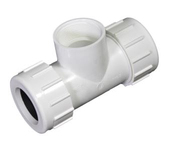 Sch 40 PVC Compression Tee 3/4" Compression x FPT Flo Control | CPT-0750-T