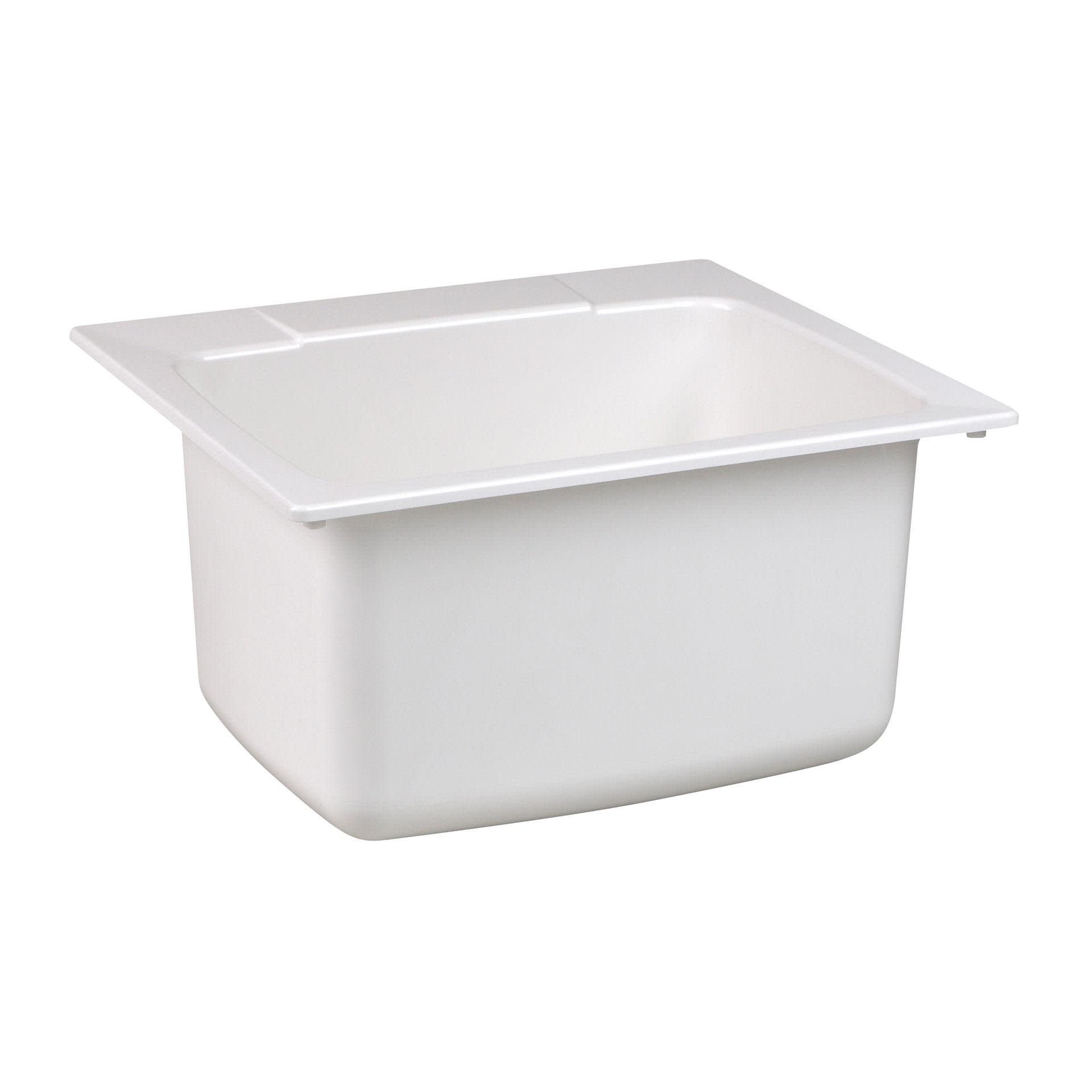 Stain Resistant Utility Sink, Fiberglass White, 25" x 22" (4/Pack) | 10K