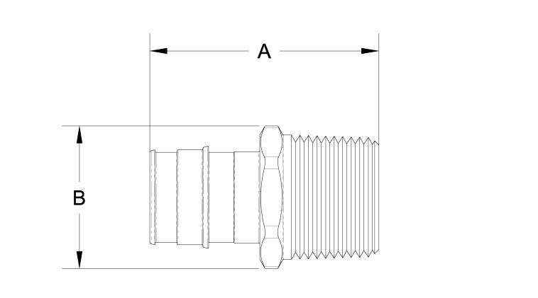 REHAU F1960 LF BRASS ADAPTER MPT REHAU PEX FITTING 1-1/4" | 499816-001