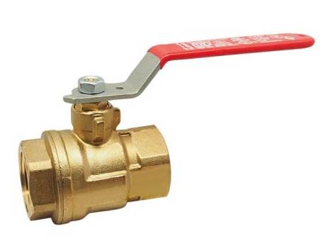 Red-White 2-Piece Ball Valve Brass 1" FNPT x FNPT | 5044AB1