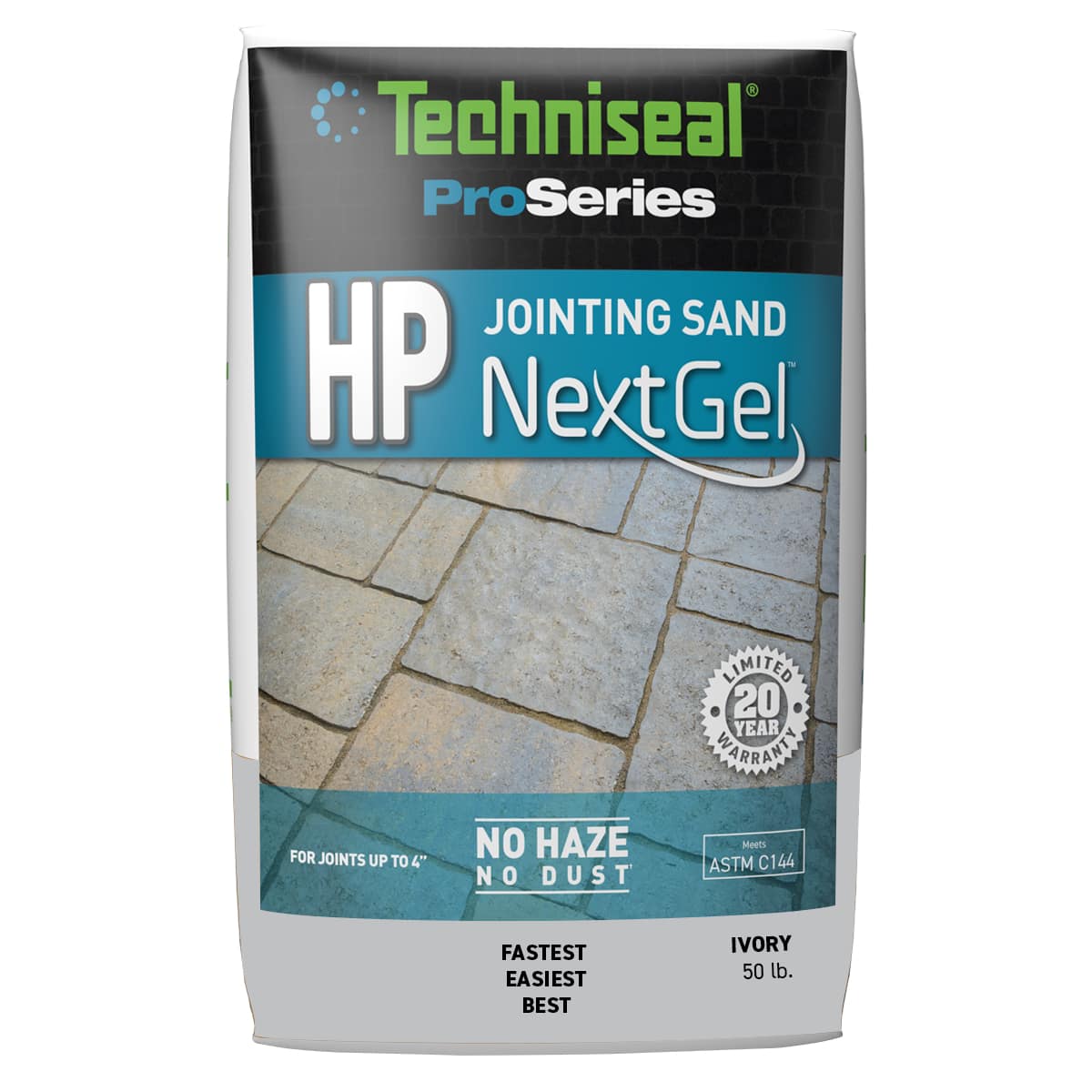 Techniseal HP Nextgel High Performance Polymeric Sand, 50 lbs. / bag, 56 bags / pallet, Ivory