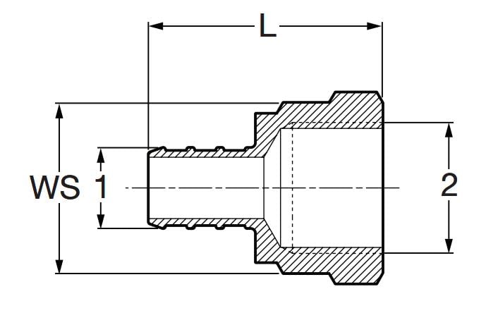 Adapter 3/4" Brass, PureFlow Pex Crimp X FPT | 46344