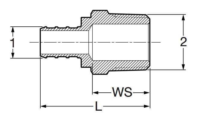 Adapter 1" x 3/4" Brass, PureFlow Crimp X MPT | 460-762Nl