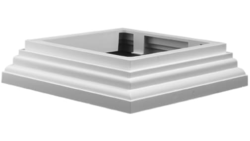 Square Classic, New England Post Base, (L) 4" x (H) 1.43" | A-44TR-W