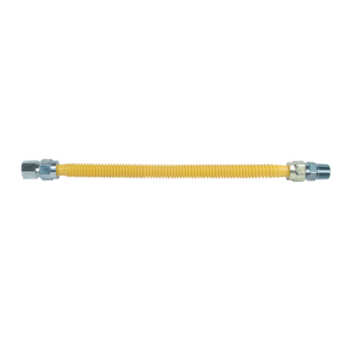 Gas Connector, (ID) 1/2" x (OD) 5/8" x 24" Stainless Steel Yellow Coated, Flex, FIP X MIP | CSSC54-24