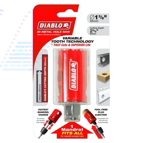 Diablo High-Performance Hole Saw Deliver, 1-3/8" Bi-Metal | DHS1375