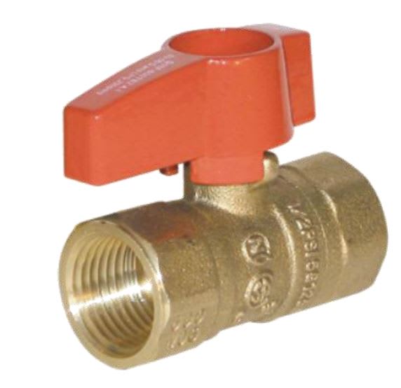 2-Piece Gas Ball Valve Brass 1/2" FIP x FIP | 58LGA3N