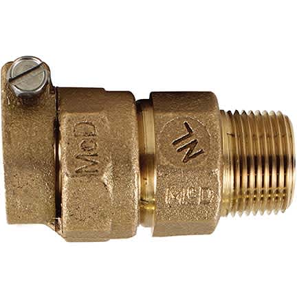 Straight Coupler 1-1/4", Lead Free Brass, CTS COMP X MNPT | 5141-155