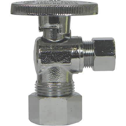 Angle Supply Stop Valve 5/8" x 3/8", Lead Free Brass, Quarter Turn Compression x Compression | 5421-235