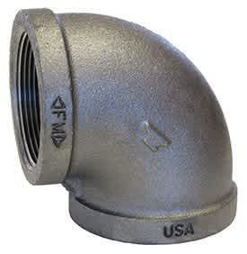 Domestic 90 Degrees Elbow, 1/2" x 1/2" Female x Female Ductile Iron Black | 310000807