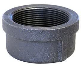 Domestic Round Cap, 1" FNPT Ductile Iron Black | 318900602