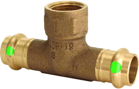 Tee, 1" x 1" x 1/2" Press x Press x FPT Copper ProPress | 79760