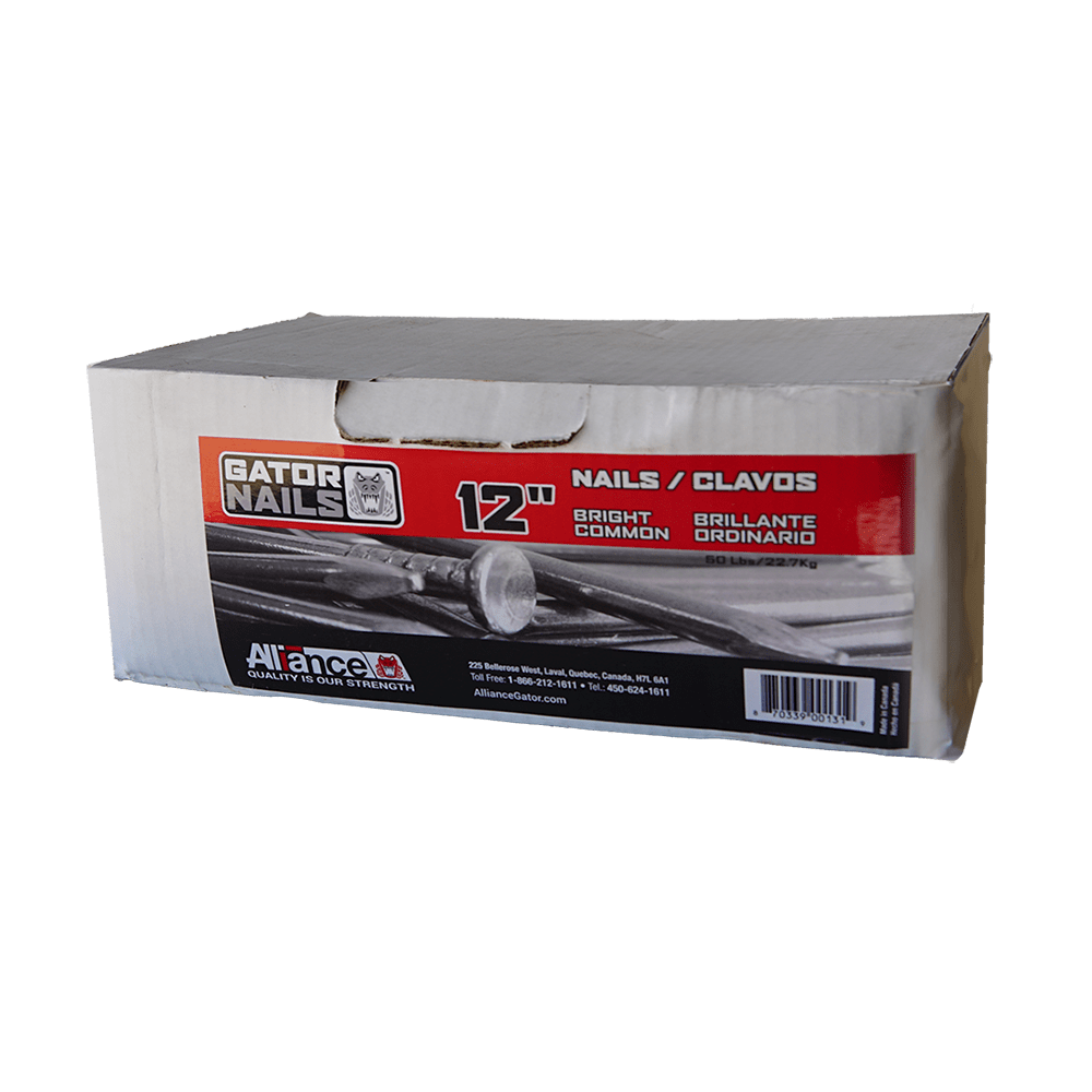 Gator Common Nail, 12", 50 lbs/box, 130 nails/box, 48 boxes/pallet