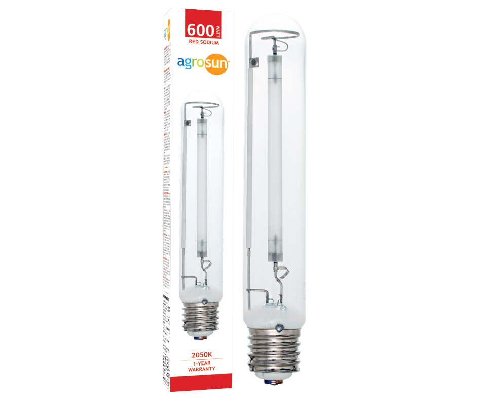 Agrosun Red Sodium High Pressure Sodium (HPS) Lamp, 600W