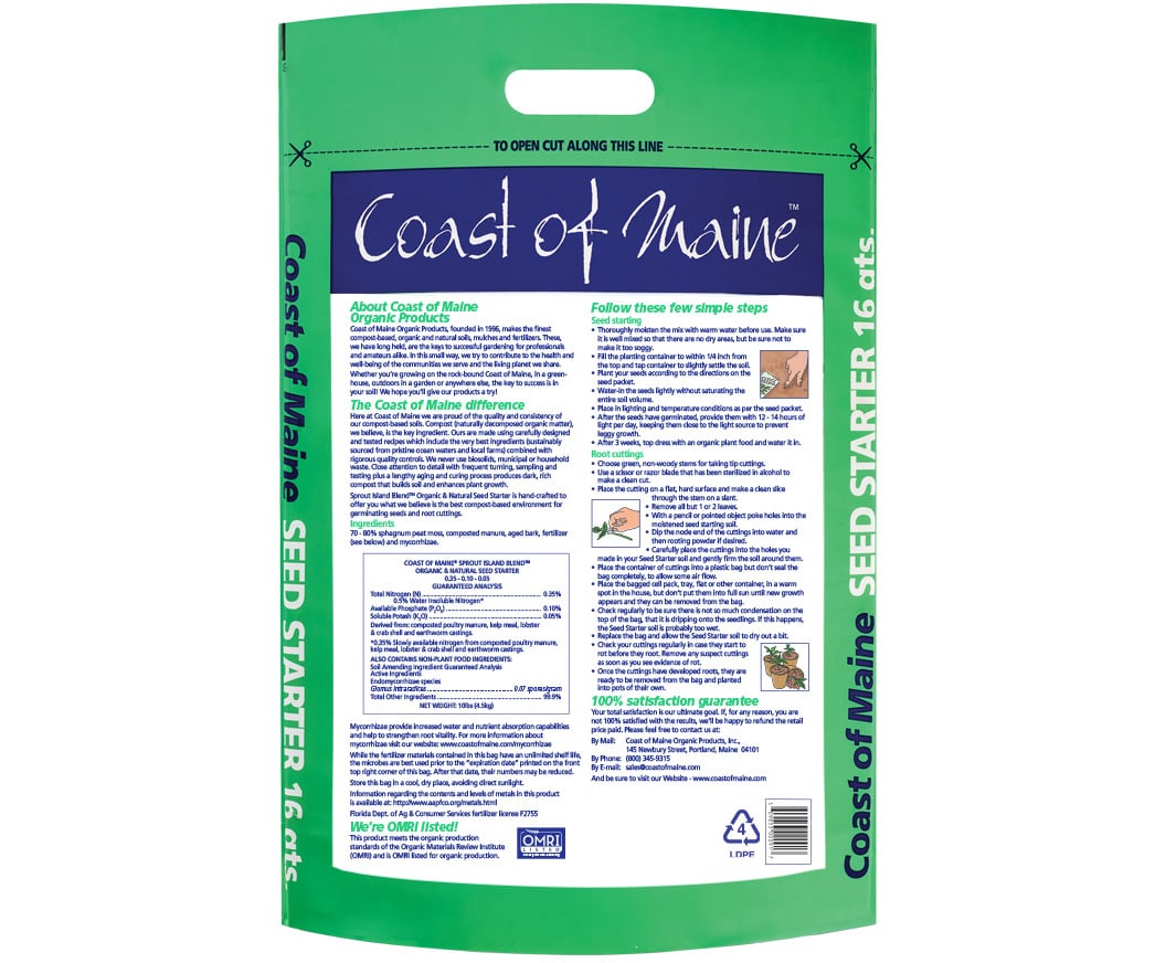 Coast of Maine Sprout Island Seed Starter Soil, 16 qt