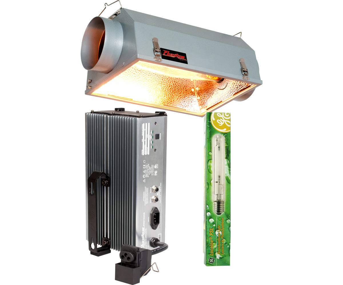 Phantom 6" Air-Cooled Reflector w/Phantom 750W 120V/240V Dimmable Digital Ballast & GE Lucalox 750W PSL HPS Lamp