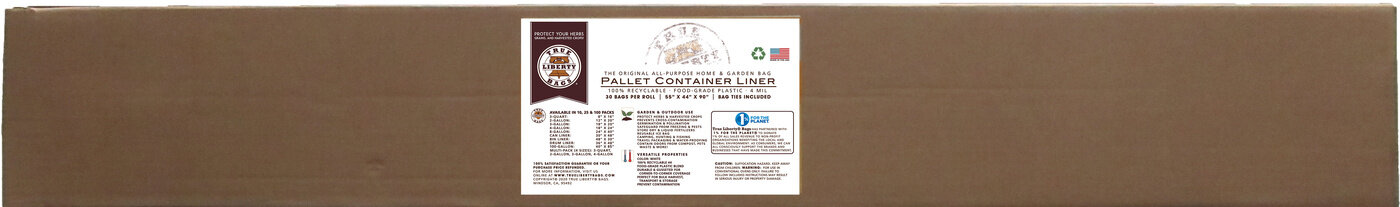 True Liberty Pallet Container Liner 55" x 44" x 90", 30 Bags/Roll, White