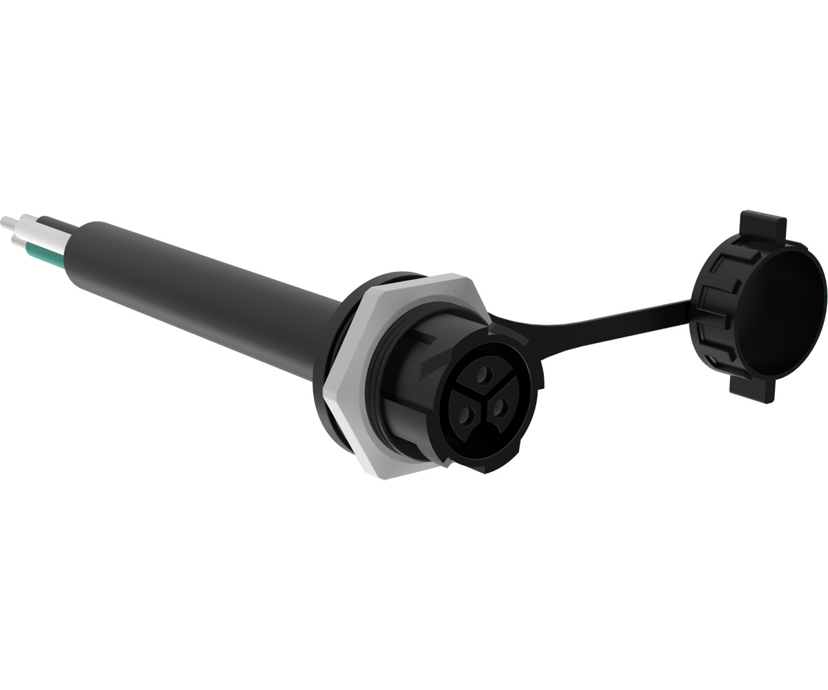 PHOTOBIO AC Female Panel mount, 40A M25, Pigtail 6" 10AWG
