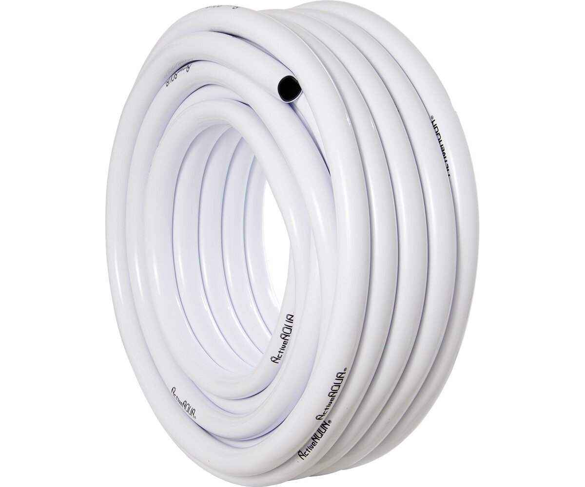 Active Aqua 1" ID White & Black Tubing, 100'
