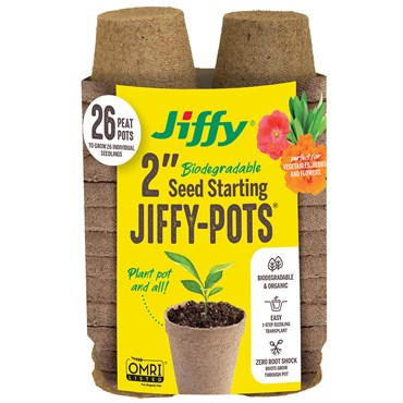 Jiffy 26pk 2" Round Peat Pots Bonus Pack