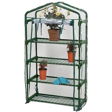 Gardener Select 4 Ventilated Shelf Small Greenhouse with Heavy Duty Transport Cover