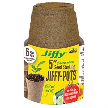 Jiffy 6pk 5" Round Peat Pots
