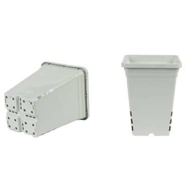 SunPack 7"x7" Square Pot, White 9" Tall