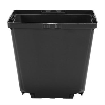 DLN 04.50 SQUARE QUICK LOCK POT WITH WAVE LOCK TAG SLOT BLACK, 660 PER CASE, 40 CASES PER PALLET, 4.25in OD x 3.835in H, 1.6 Pint, .752 Liter
