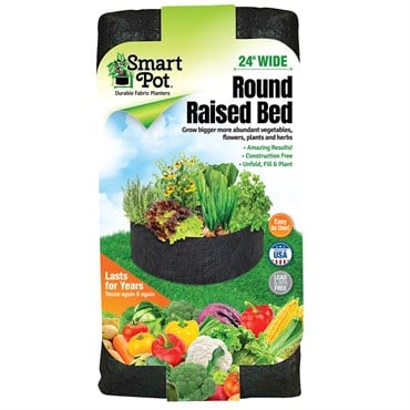 Smart Pot 24" Round Raised Bed Black